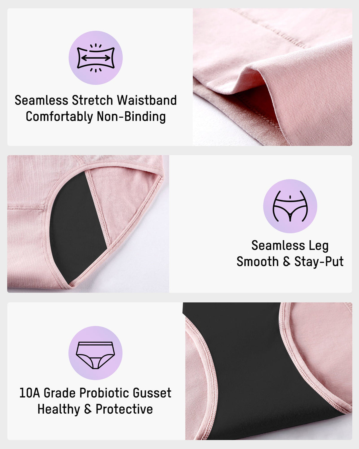 360° Leak-Proof High-Waist Period Underwear (6 Pack)