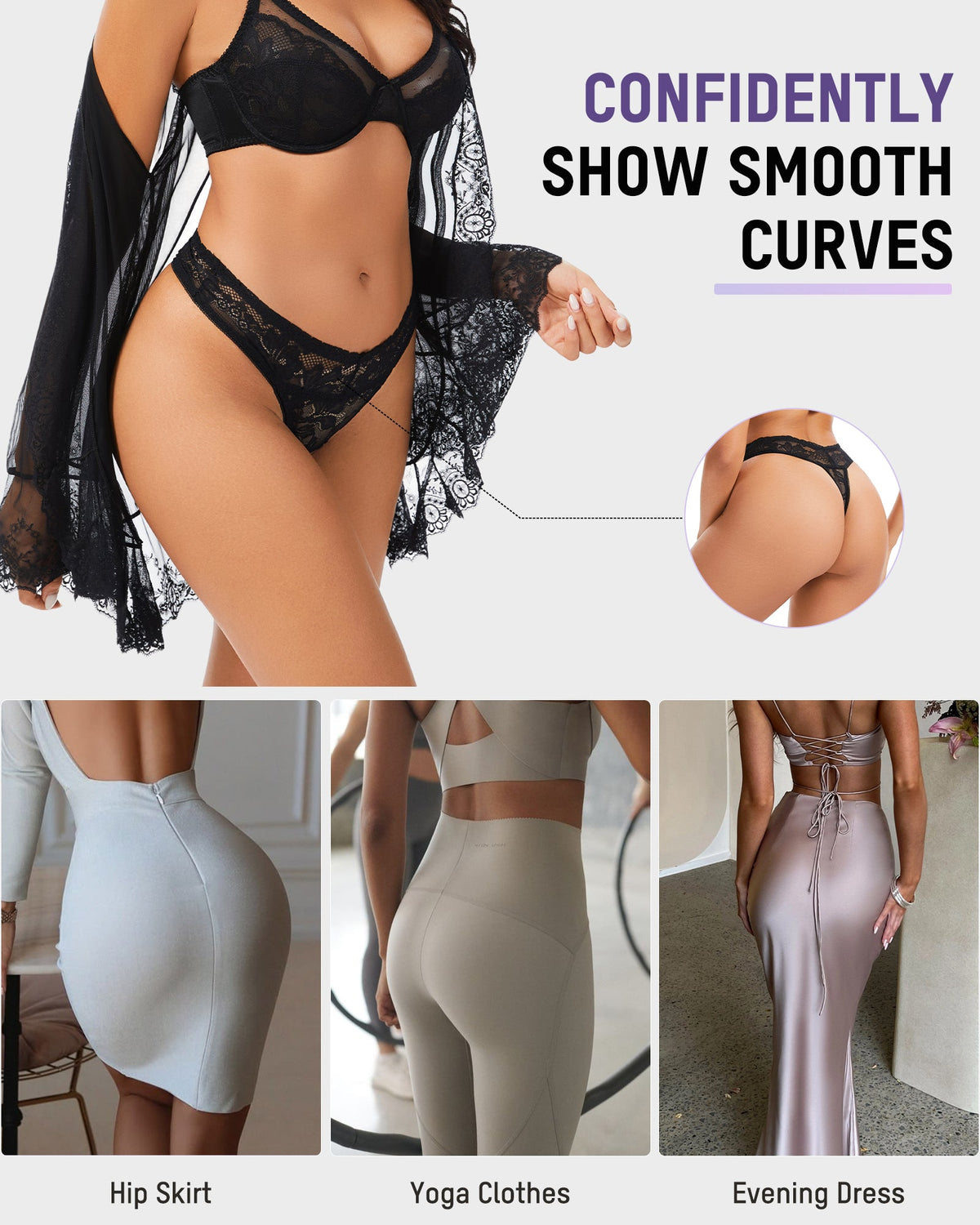 Elegant Comfort Floral Lace Thong (6 Pack)