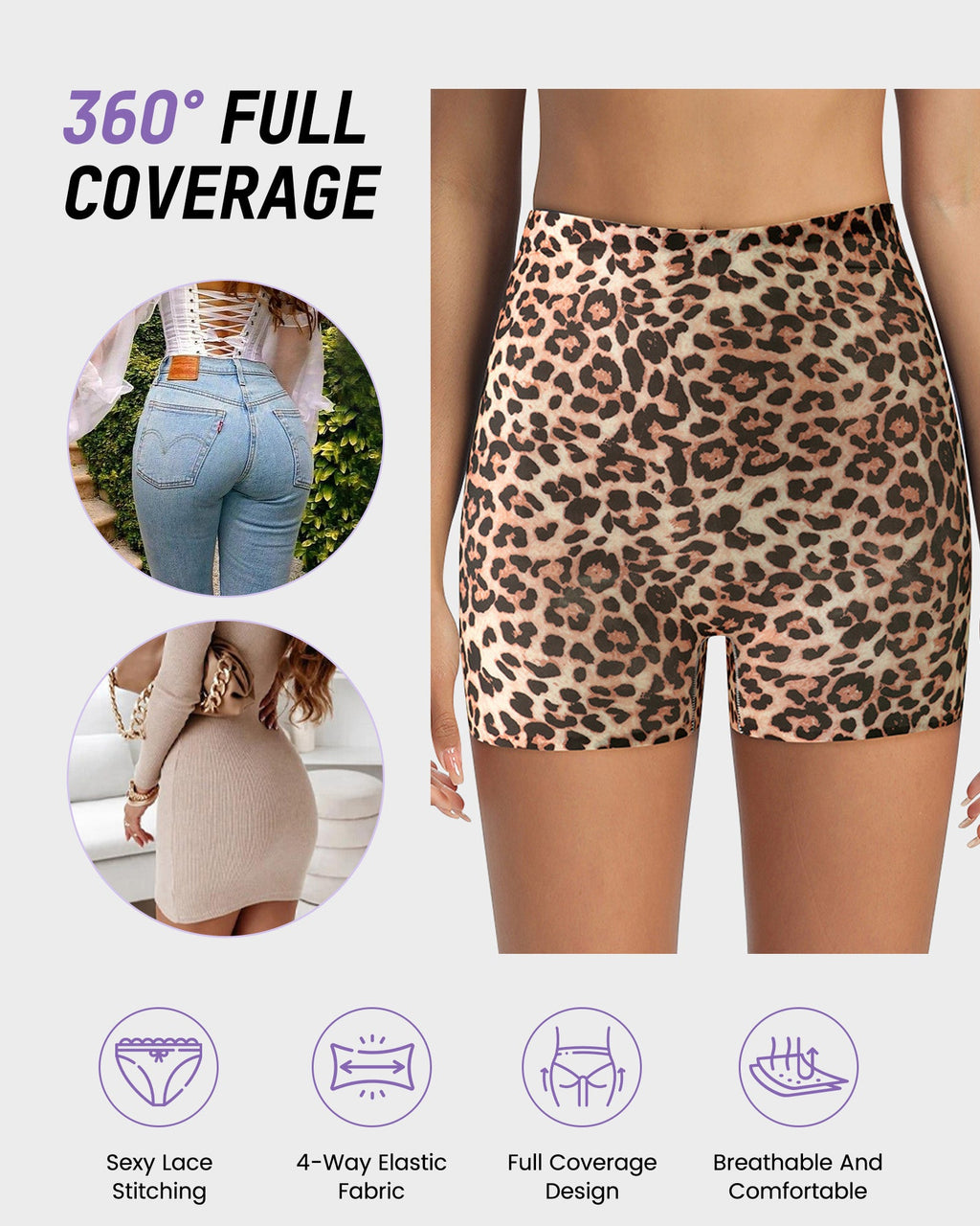 Mid-Rise Ice Silk Leopard Panties (6 Pack)