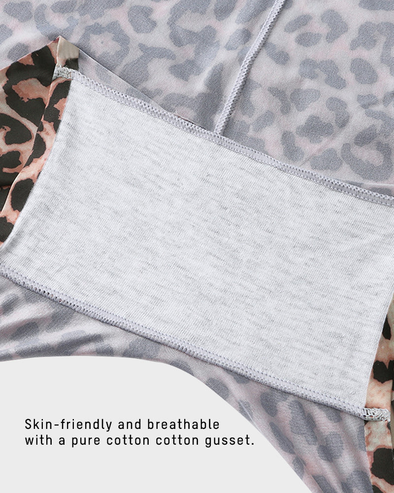 Mid-Rise Ice Silk Leopard Panties (6 Pack)