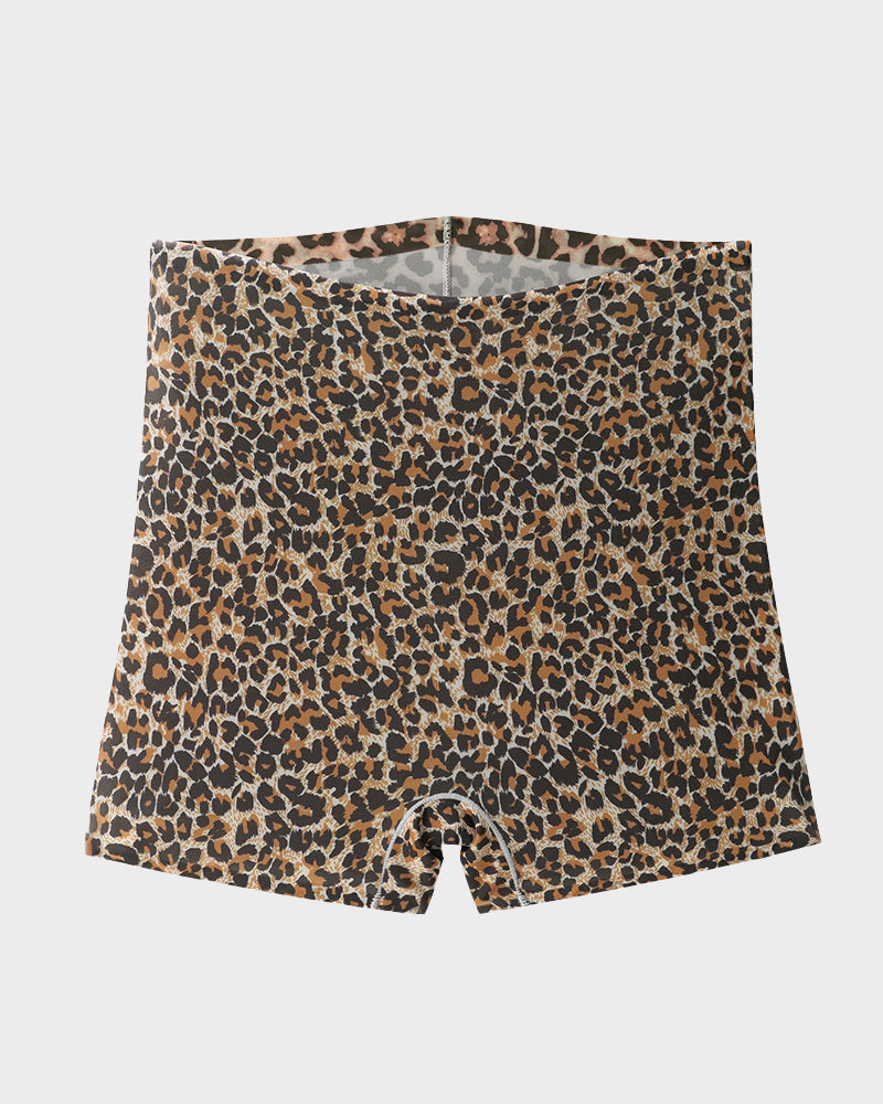 Mid-Rise Ice Silk Leopard Panties (6 Pack)