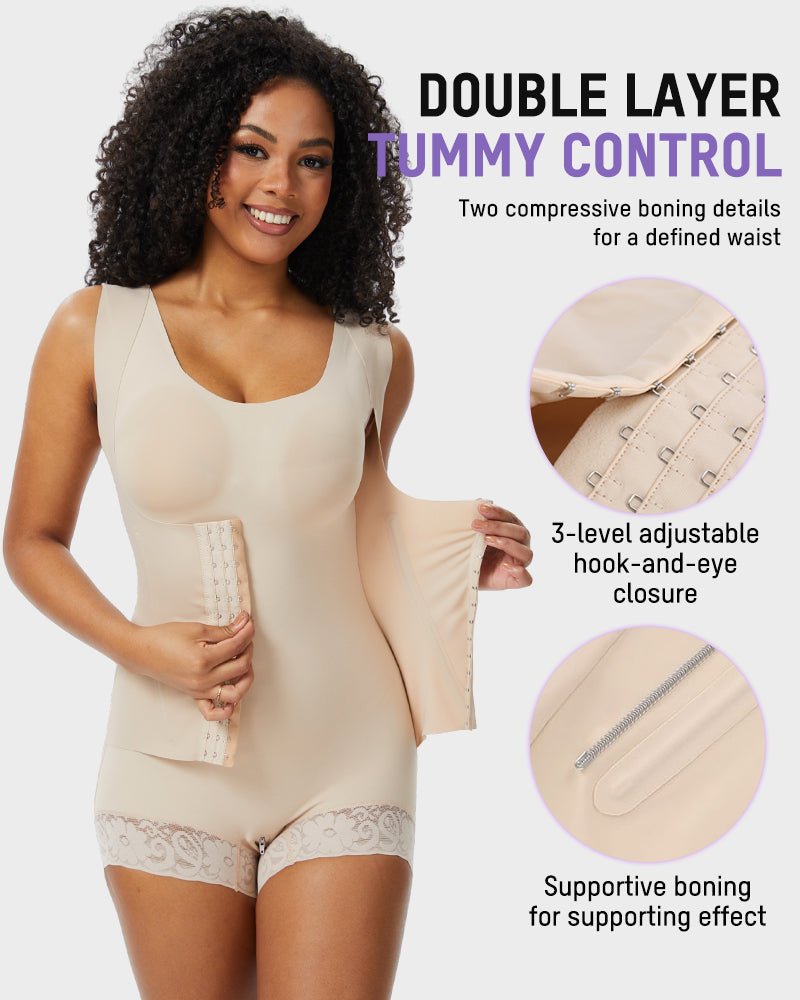 Double-Layer PowerMesh Tummy Sculpt Bodysuit