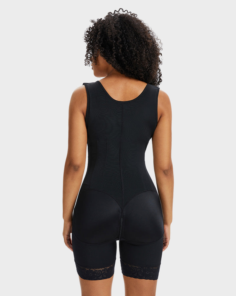 PowerMesh Double-Layer Open Bust Full Body Shaper