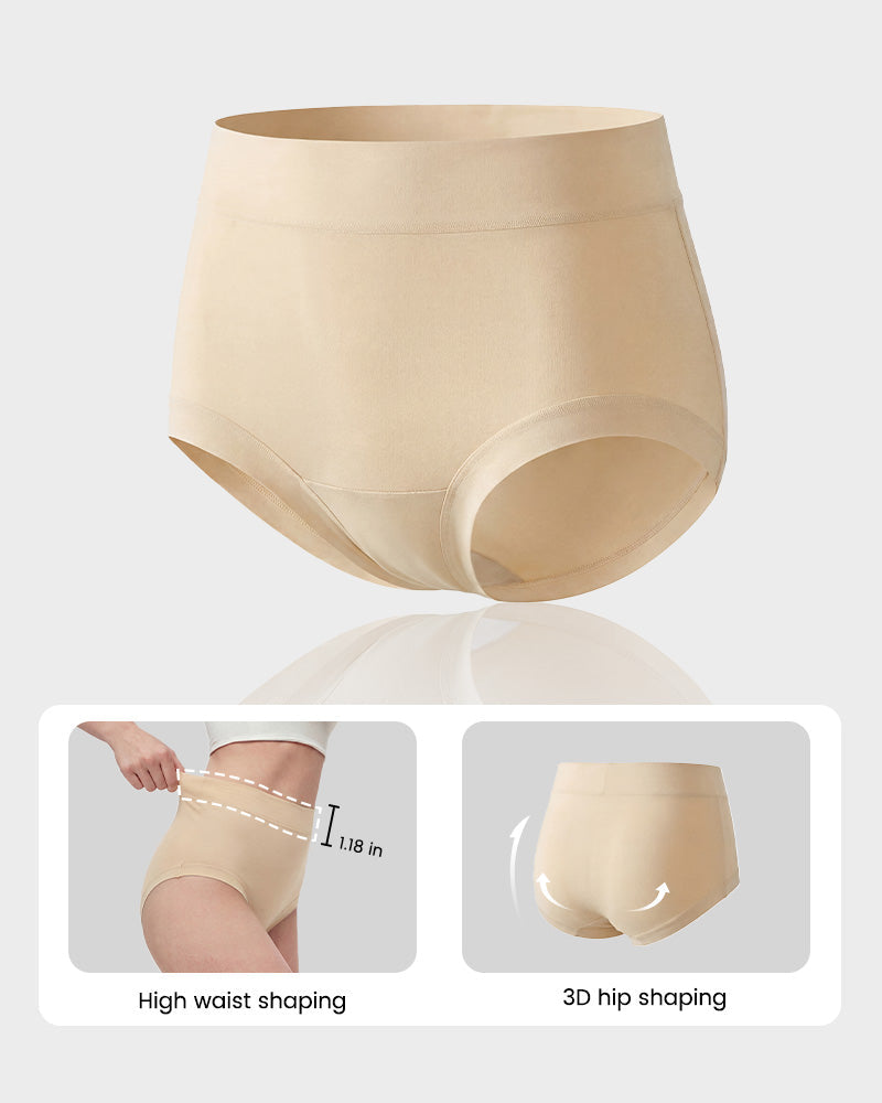 Seamless High-Waist Full Coverage Cotton Panty（5 pack）
