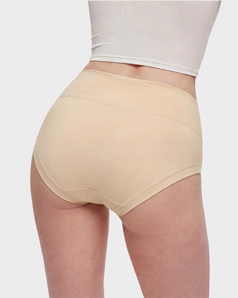 Seamless High-Waist Full Coverage Cotton Panty（5 pack）