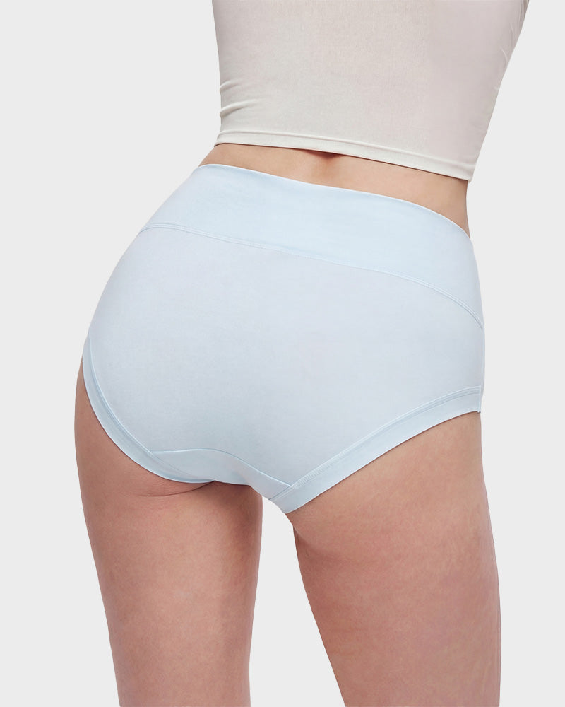 Seamless High-Waist Full Coverage Cotton Panty（5 pack）