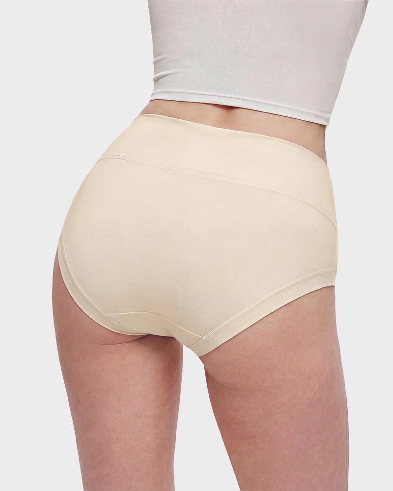 Seamless High-Waist Full Coverage Cotton Panty（5 pack）