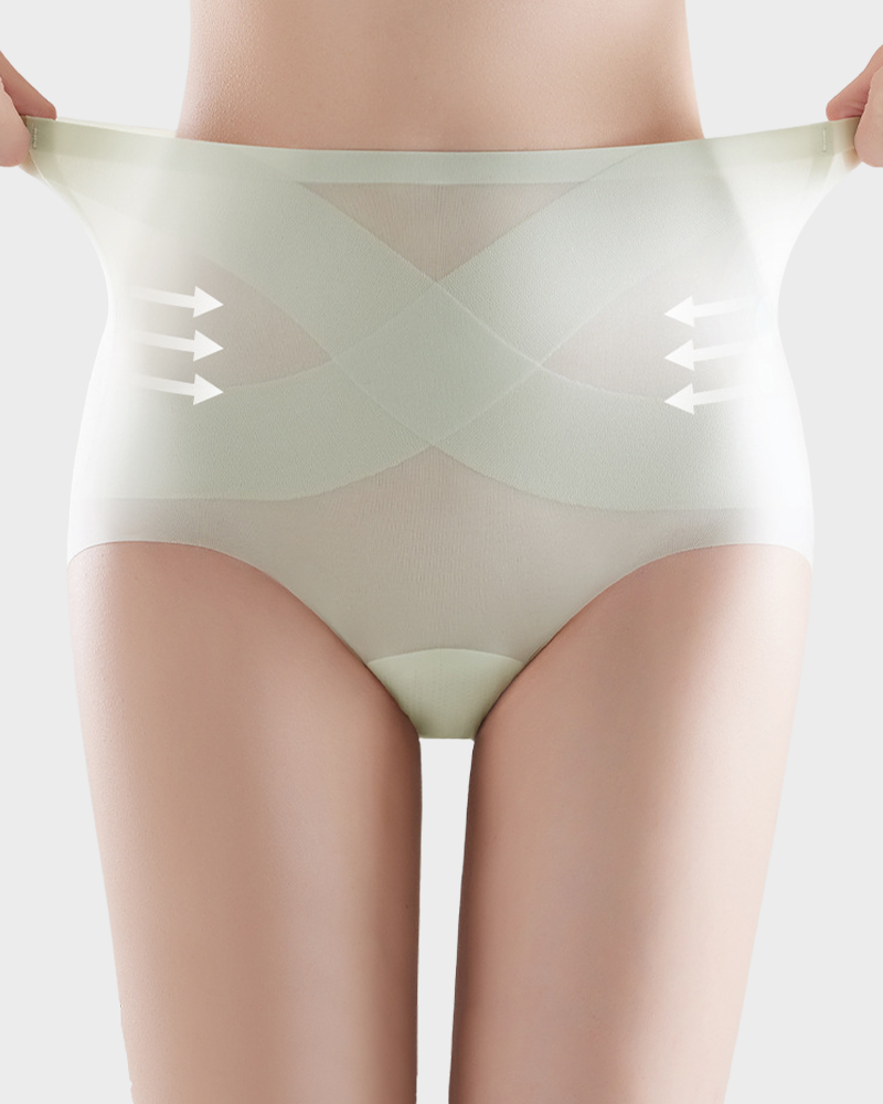 Seamless Ice-Silk High-Waist Tummy Control Panties (4 Pack)