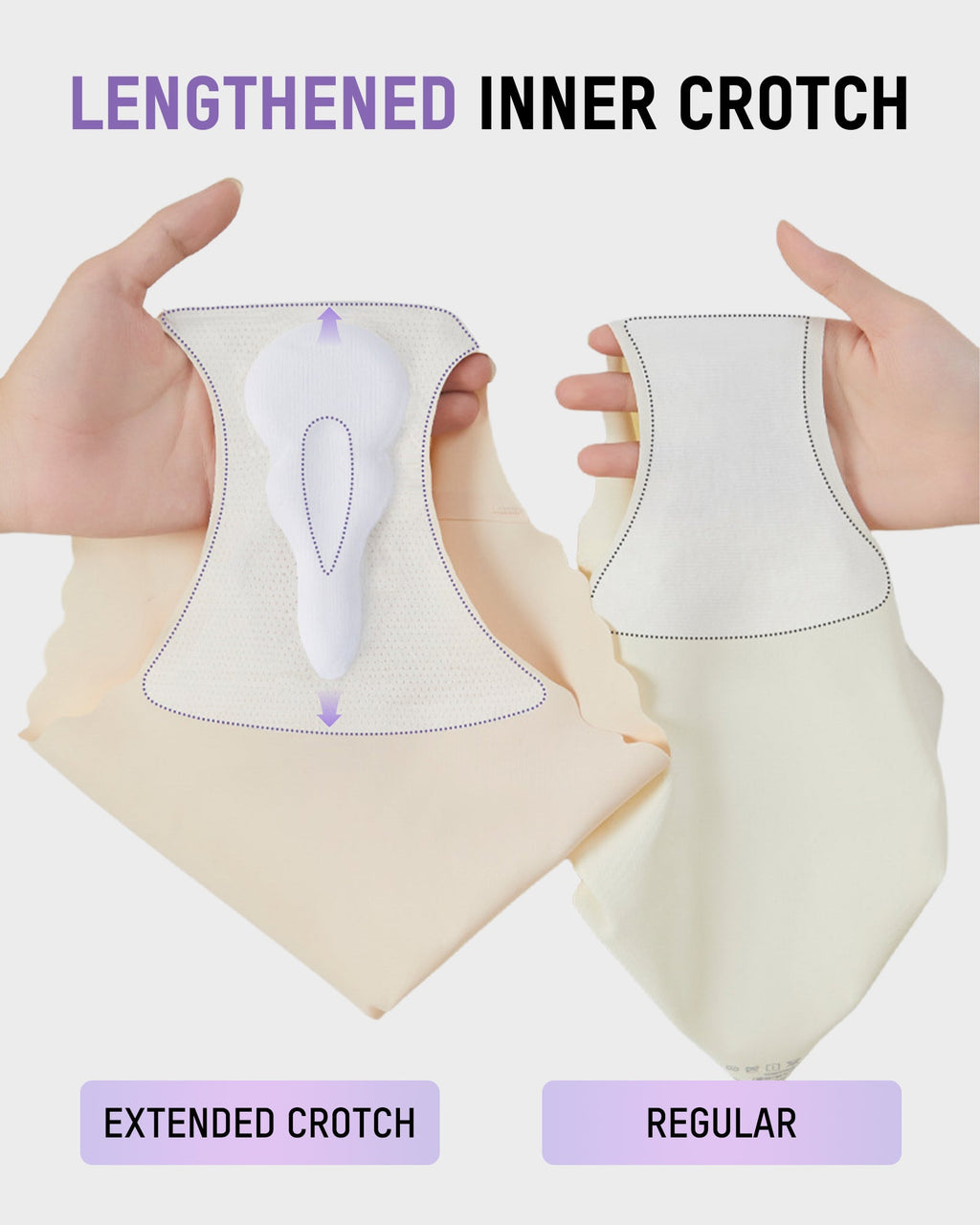 Seamless No Camel Toe Silk Antibacterial Gusset Panties (5 Pack)