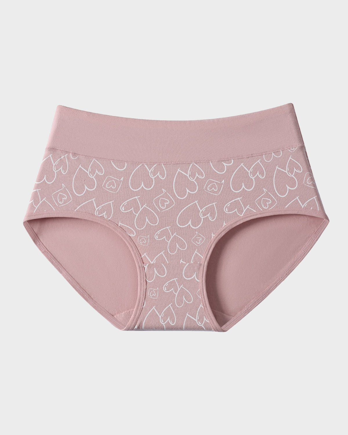 Soft Cotton Heart Print High-Waist Panties (6 Pack)