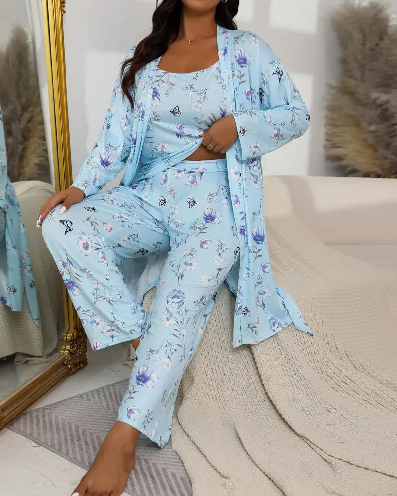 Soft & Silky 3-Piece Floral Pajama Set