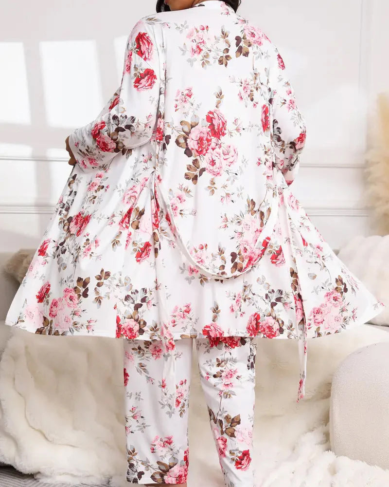 Soft & Silky 3-Piece Floral Pajama Set