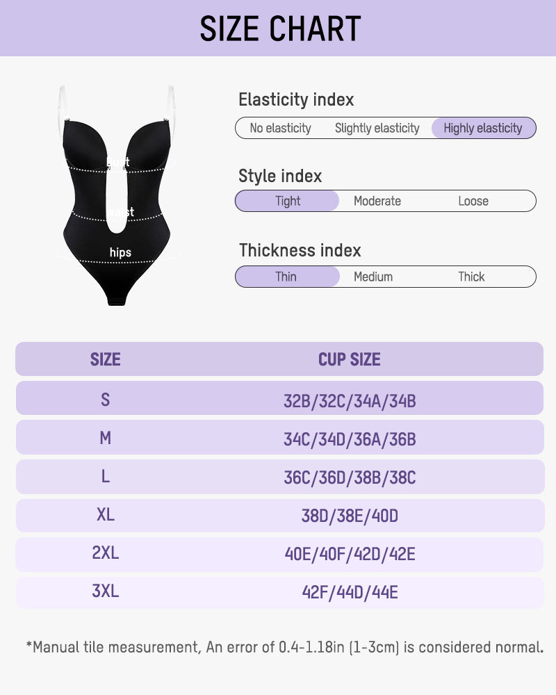 Strapless U Plunge Thong Bodysuit