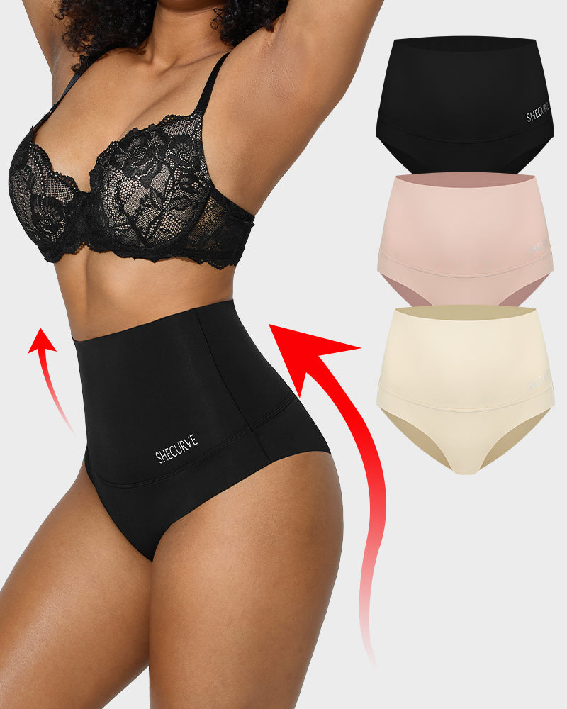 3-Pack High Waisted Tummy Control Briefs