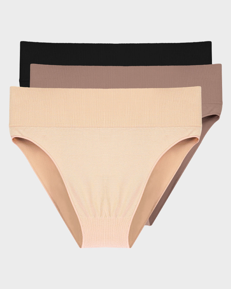 Seamless High Waist Tummy Control Brief Panty (3 Pack)