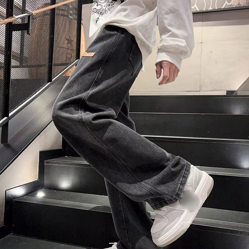 Men's Casual Loose Fit Wide Leg Jeans