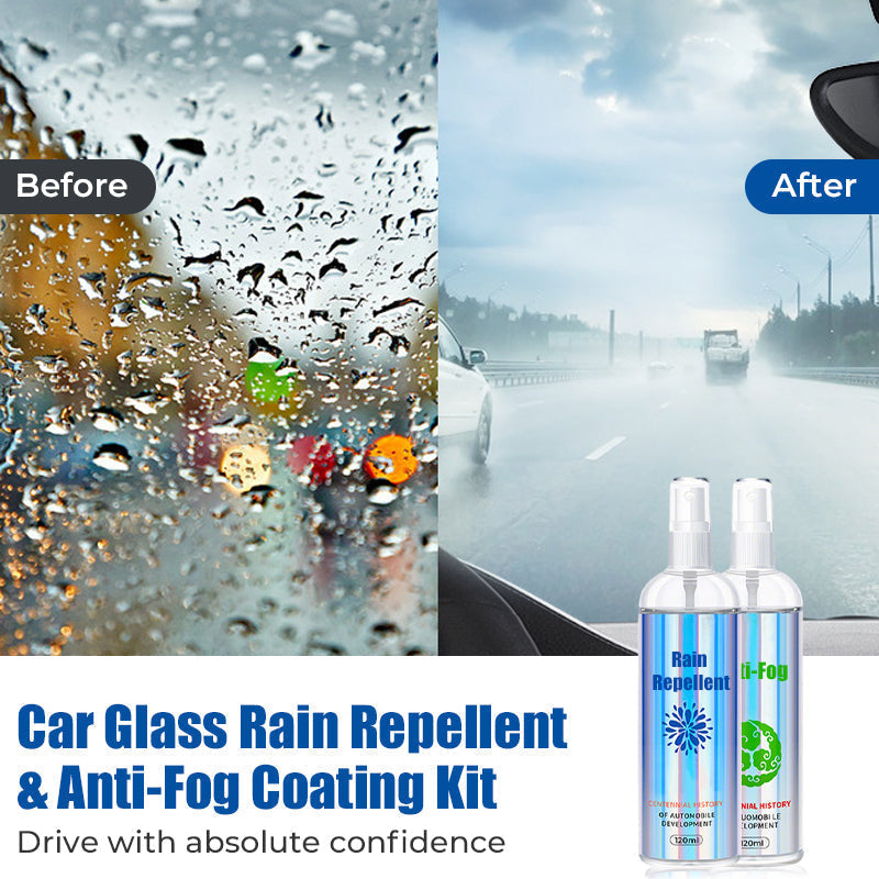 🚗 Car Glass Rain Repellent & Anti-Fog Kit - Creates Invisible Protective Layer for Enhanced Visibility in All Weather Conditions 🌧️🔮